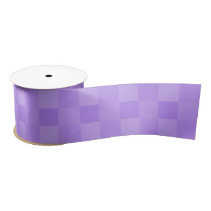 Chequered Elegant Minimalist Geometric Purple Satin Ribbon
