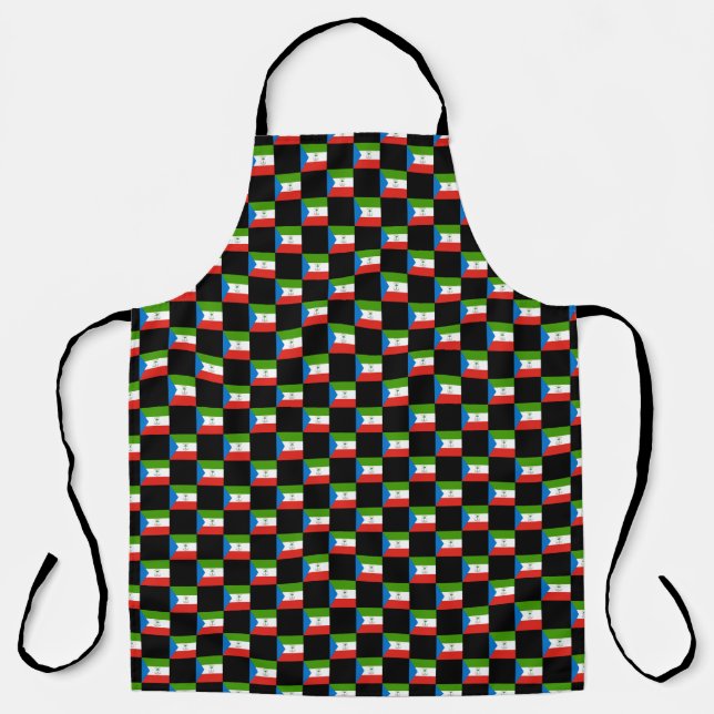 Chequered Equatorial Guinea Flag Pattern  Apron (Front)