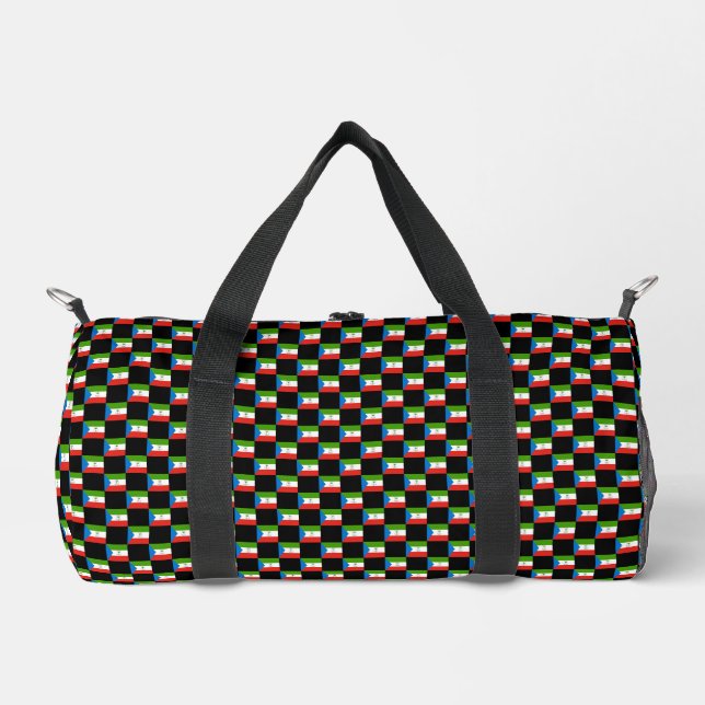 Chequered Equatorial Guinea Flag Pattern  Duffle Bag (Front)