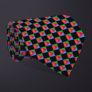 Chequered Eritrea Flag Pattern  Tie