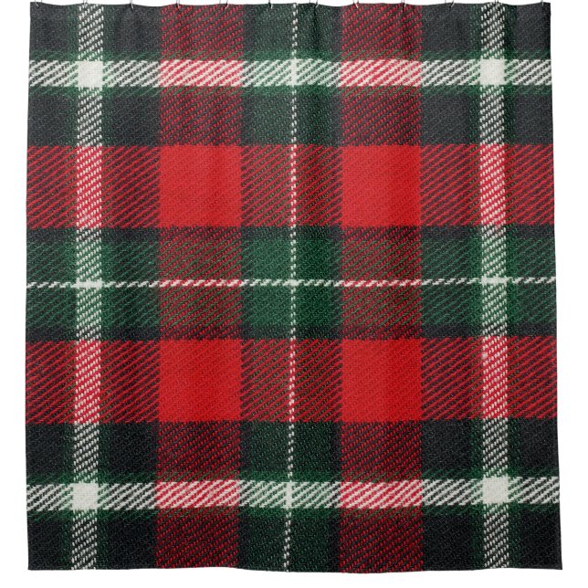 Chequered fabric texture: blank, versatile shower curtain (Front)