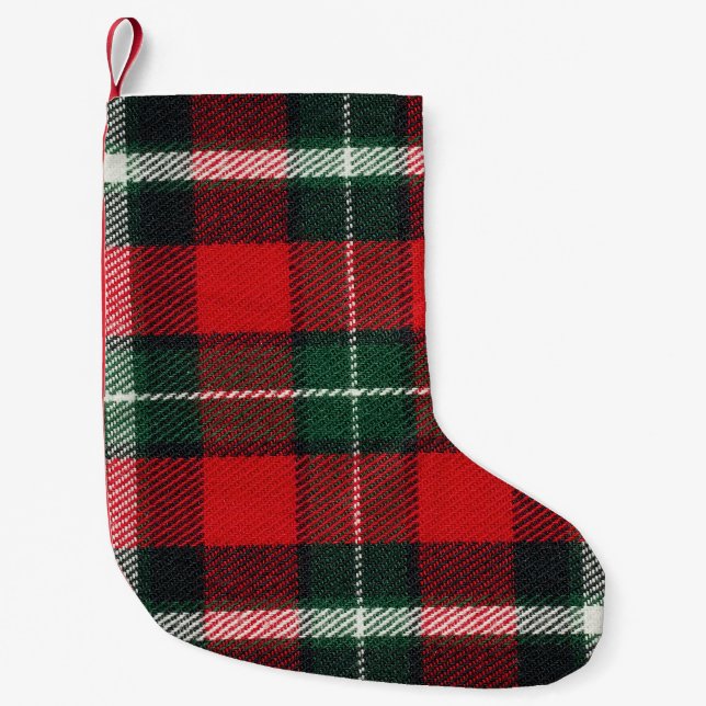 Chequered fabric texture: blank, versatile small christmas stocking (Front)