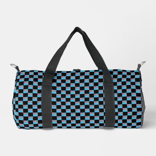 Chequered Fiji Flag Pattern  Duffle Bag (Front)