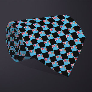 Chequered Fiji Flag Pattern Tie