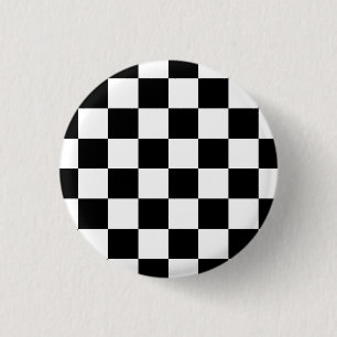 Chequered Flag 3 Cm Round Badge