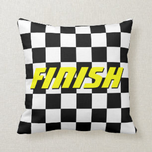 Chequered flag auto racing pattern zippered cushion
