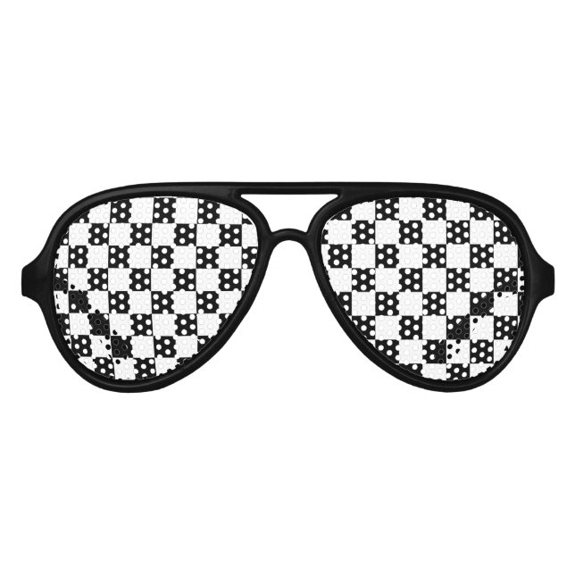 Chequered Flag Aviator Sunglasses (Front)