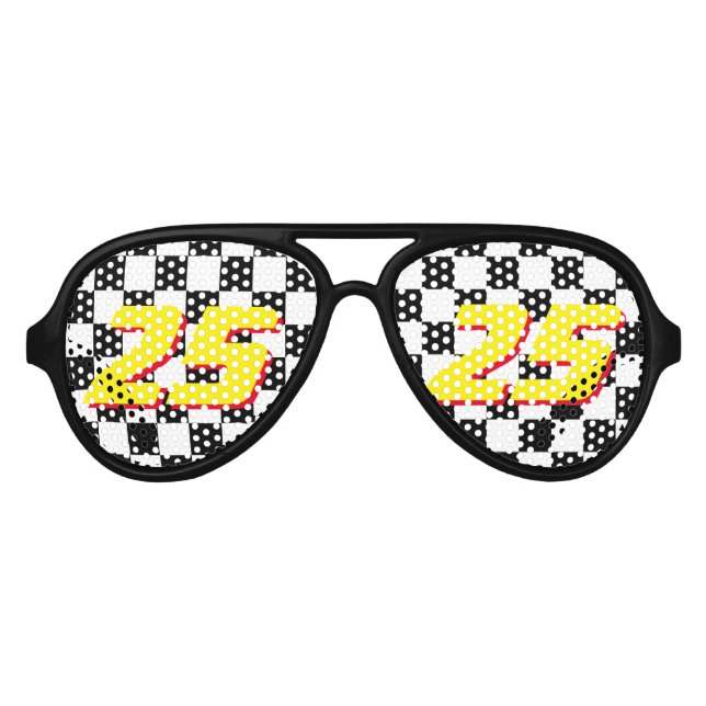 Chequered flag Birthday party shades sunglasses (Front)