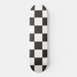 Chequered Flag (Black and White) (Checker Pattern) Skateboard