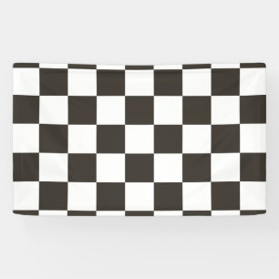 Chequered Flag (Black and White) (Chequered Patter Banner