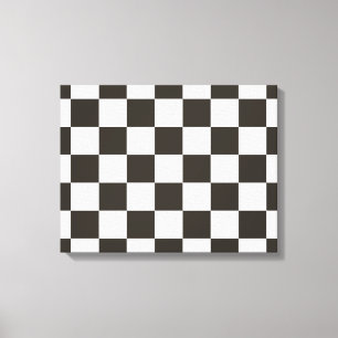 Chequered Flag (Black and White) (Chequered Patter Canvas Print
