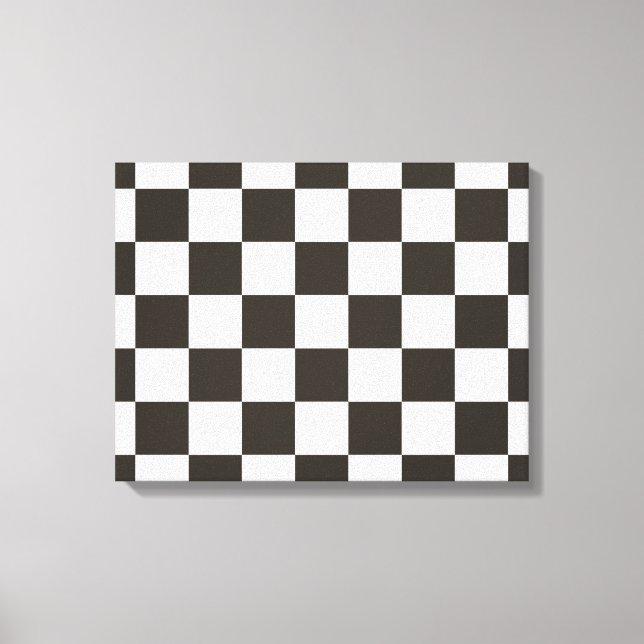 Chequered Flag (Black and White) (Chequered Patter Canvas Print (Front)