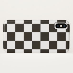 Chequered Flag (Black and White) (Chequered Patter iPhone X Case