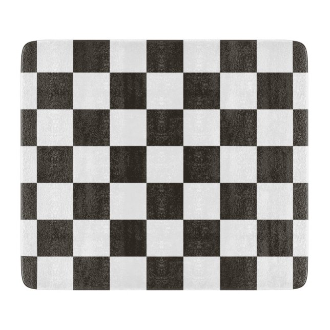 Chequered Flag (Black and White) (Chequered Patter Cutting Board (Front)