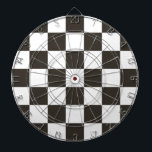 Chequered Flag (Black and White) (Chequered Patter Dartboard<br><div class="desc">This design features a black-and-white chequered flag that is typically used in motor racing to indicate the finish. The flag is often associated with the winner of a race, since they are the first to drive past the chequered flag. The pattern can also be seen as influenced by a chequerboard,...</div>