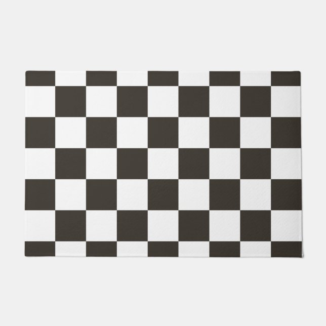 Chequered Flag (Black and White) (Chequered Patter Doormat (Front)
