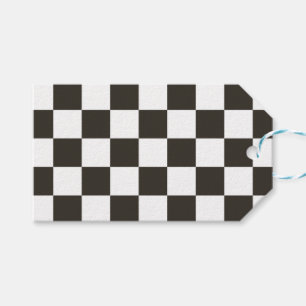 Chequered Flag (Black and White) (Chequered Patter Gift Tags