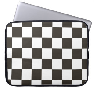 Chequered Flag (Black and White) (Chequered Patter Laptop Sleeve