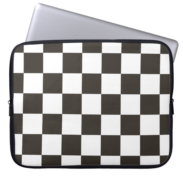 Chequered Flag (Black and White) (Chequered Patter Laptop Sleeve (Front)