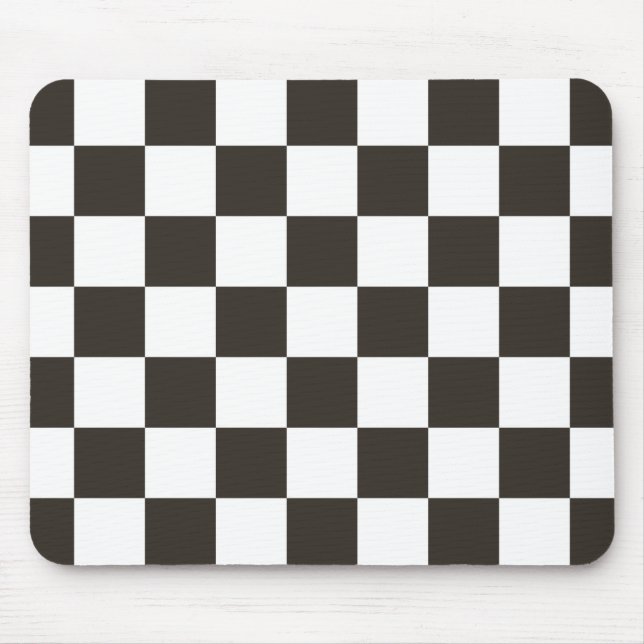 Chequered Flag (Black and White) (Chequered Patter Mouse Mat (Front)