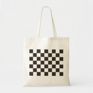 Chequered Flag (Black and White) (Chequered Patter Tote Bag