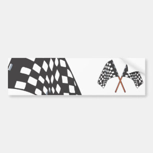 chequered flag bumper sticker