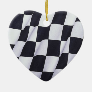 Chequered flag ceramic tree decoration