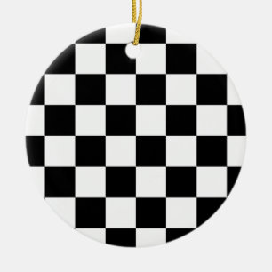 Chequered Flag Ceramic Tree Decoration