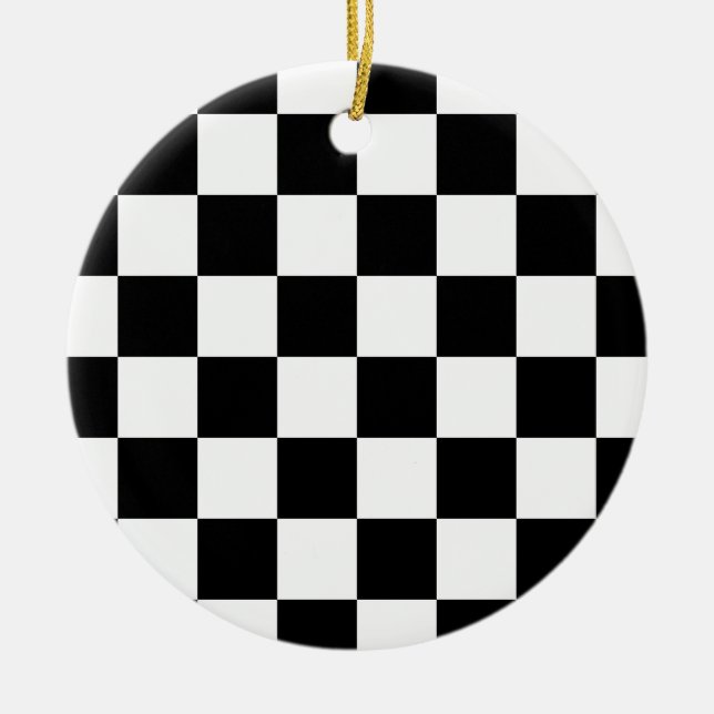 Chequered Flag Ceramic Tree Decoration (Front)