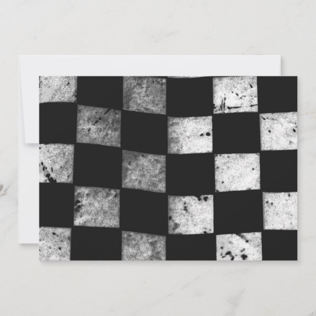 Chequered Flag Customisable Wedding Invitation (Front)