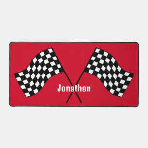 Chequered Flag Design Desk Mat