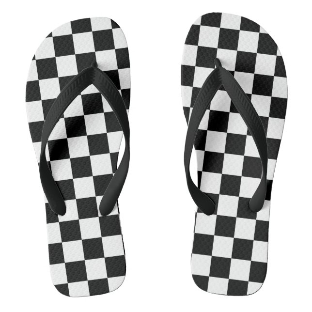 Chequered Flag Flip Flops (Footbed)