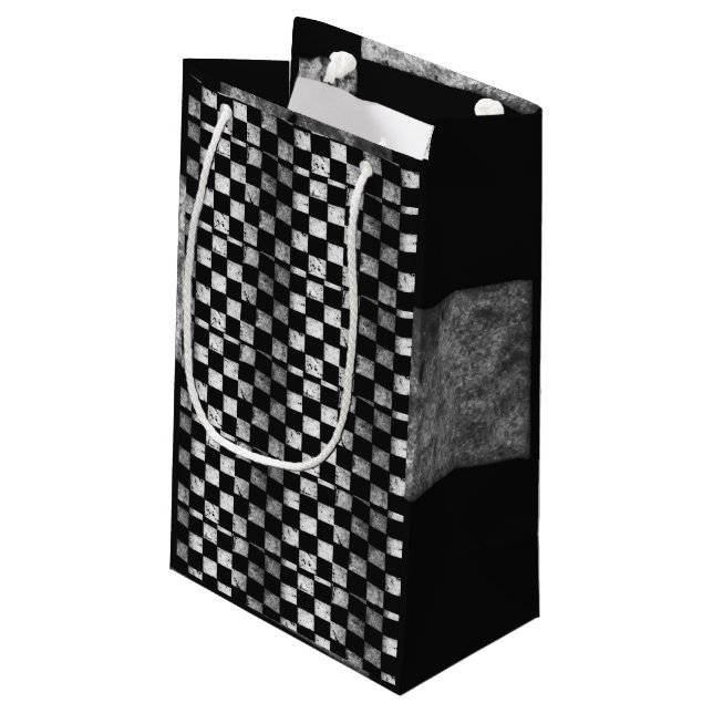 Chequered Flag Gift Bag (Back Angled)