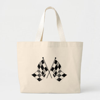 chequered flag large tote bag