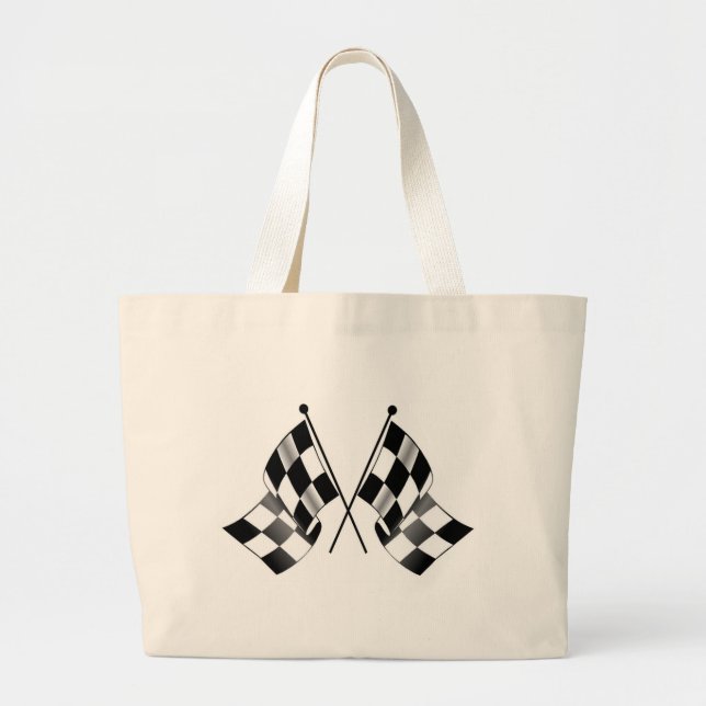 chequered flag large tote bag (Front)