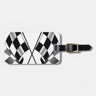 chequered flag luggage tag