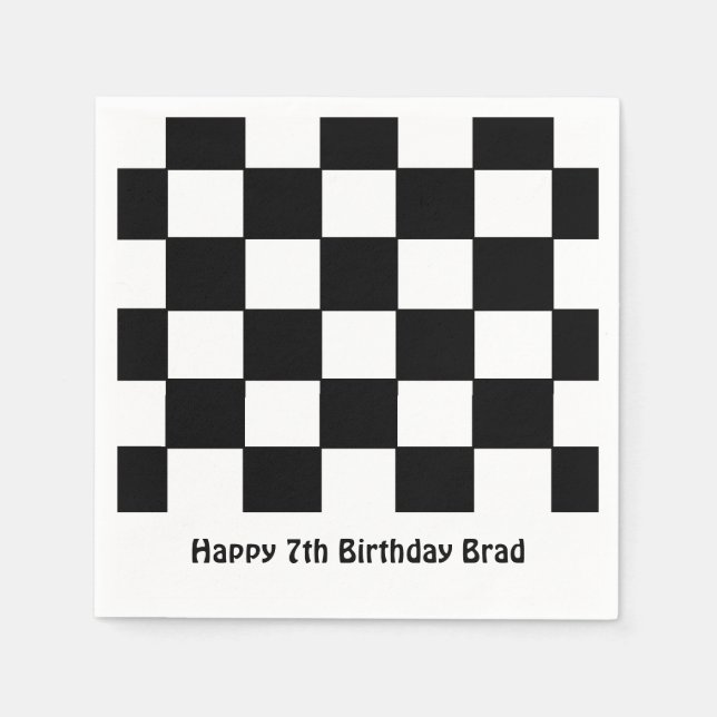 "Chequered Flag" Paper Napkins (Front)