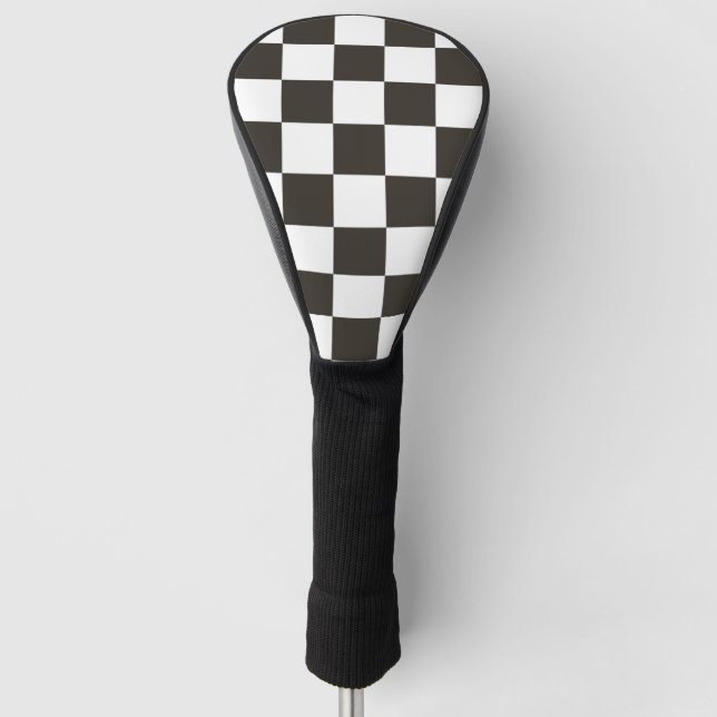 Chequered Flag pattern Golf Head Cover (Front)