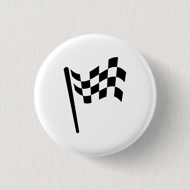 Chequered Flag Pictogram Button (Front)