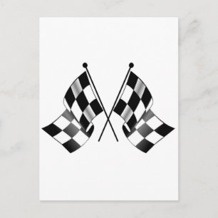 chequered flag postcard