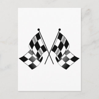 chequered flag postcard
