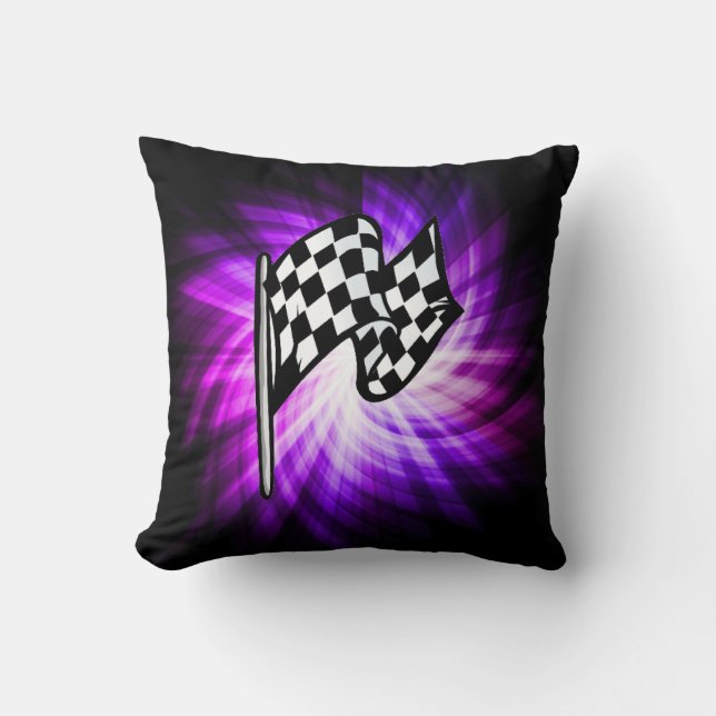 Chequered Flag; purple Cushion (Front)