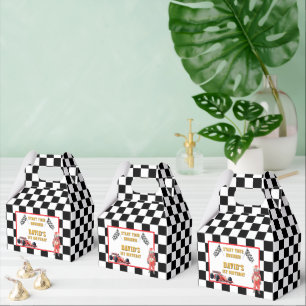 Chequered Flag Race Car 1st Birthday Favour Box