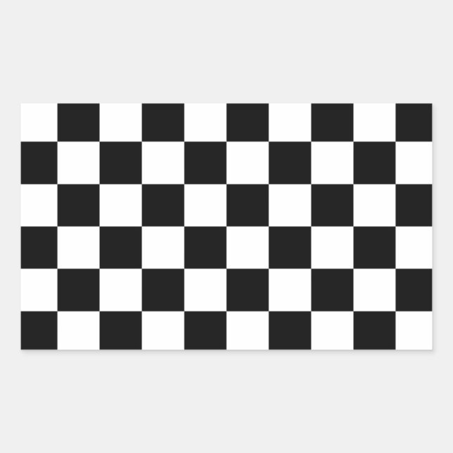 Chequered Flag Racing Design Chess Checkers Board Rectangular Sticker (Front)
