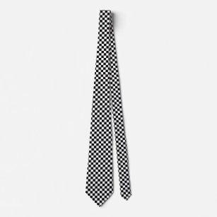 Chequered Flag Racing Design Chess Checkers Board Tie