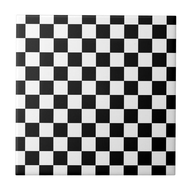 Chequered Flag Racing Design Chess Checkers Board Tile (Front)
