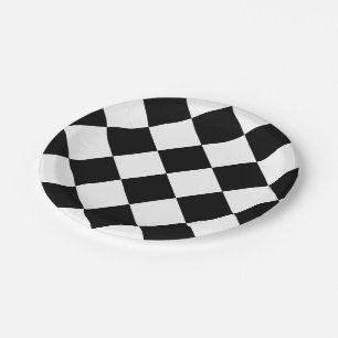 Chequered Flag Racing Design Paper Plate