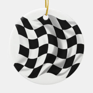 Chequered Flag - Racing Flag Ceramic Tree Decoration