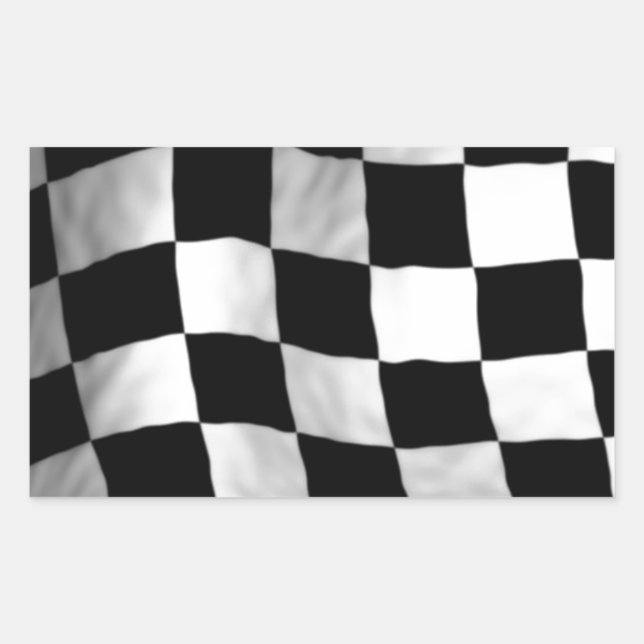 Chequered Flag Rectangular Sticker (Front)