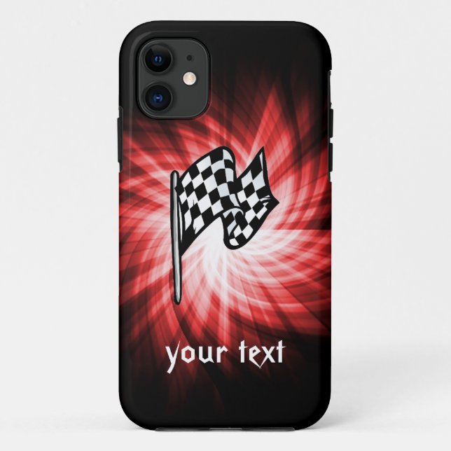 Chequered Flag; red Case-Mate iPhone Case (Back)